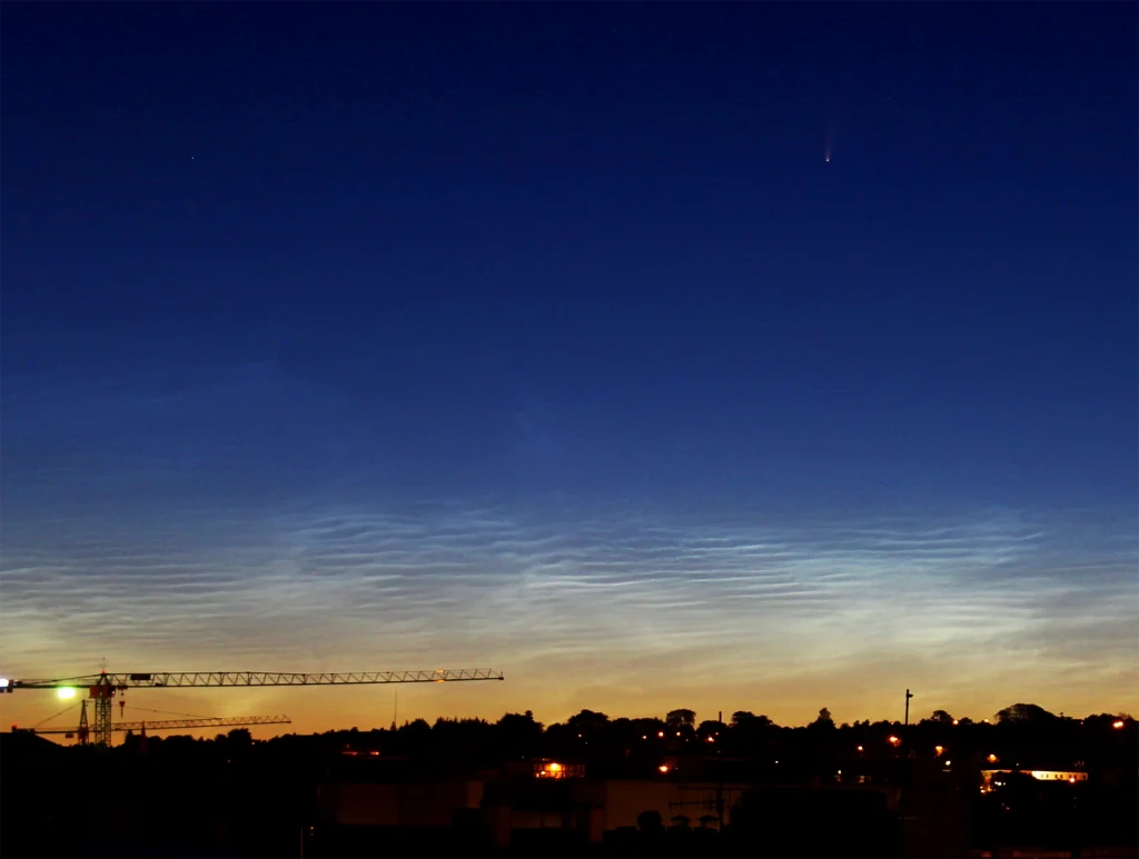 The neowise comet and noctilucent clouds over Cork
