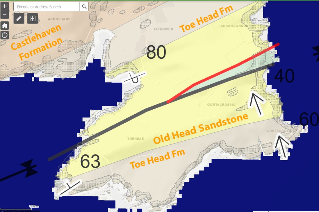Toe Head map of geological layers from GSI