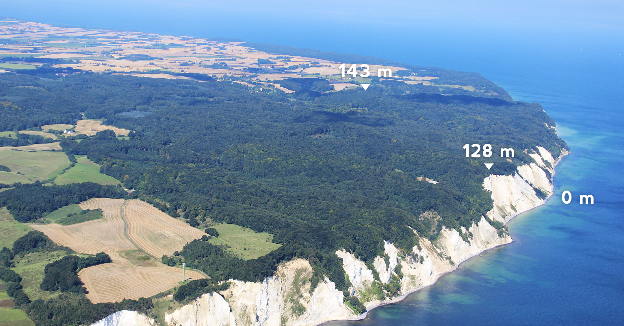 Denmark mons klint altitude
