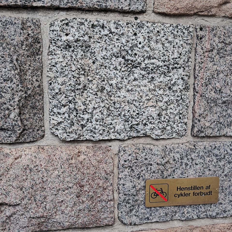 Granite from Bornholm in Copenhagen