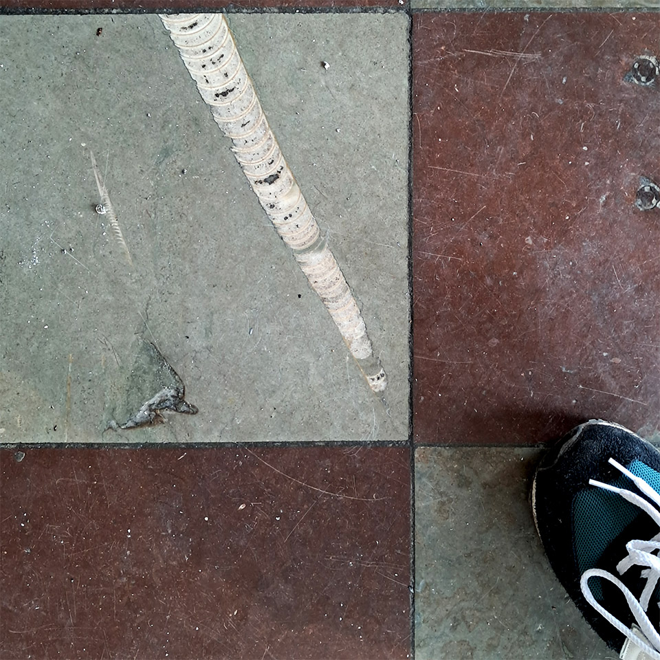 Orthoceratite fossil at Copenhagen Central Station