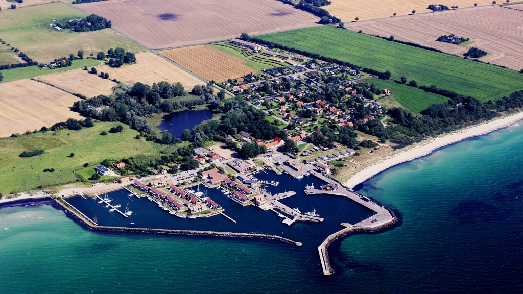 Klintholm Havn on Møn from above