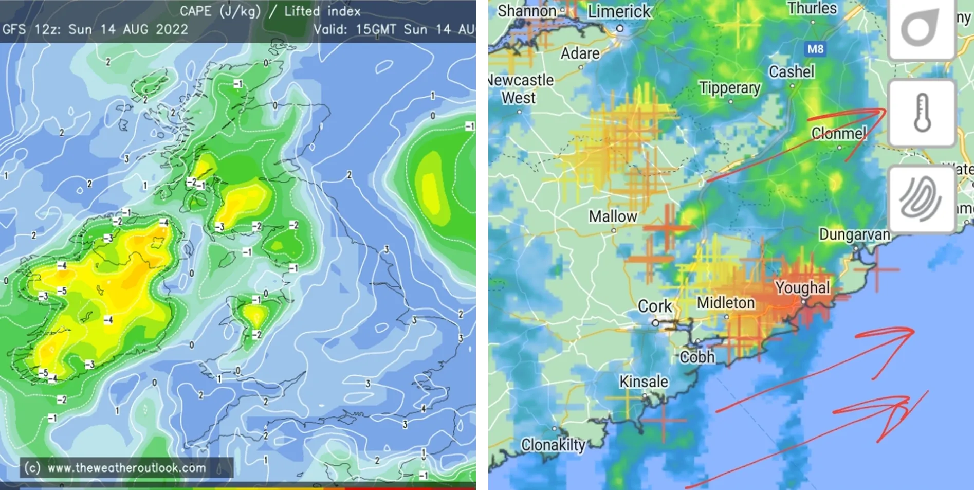 14 August 2022 Thunderstorms over Cork