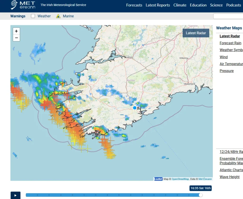 Surprise thunderstorms over Munster
