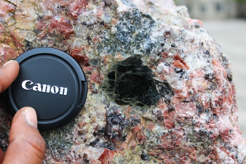 Closeup on granite in Copenhagen near Christiansborg