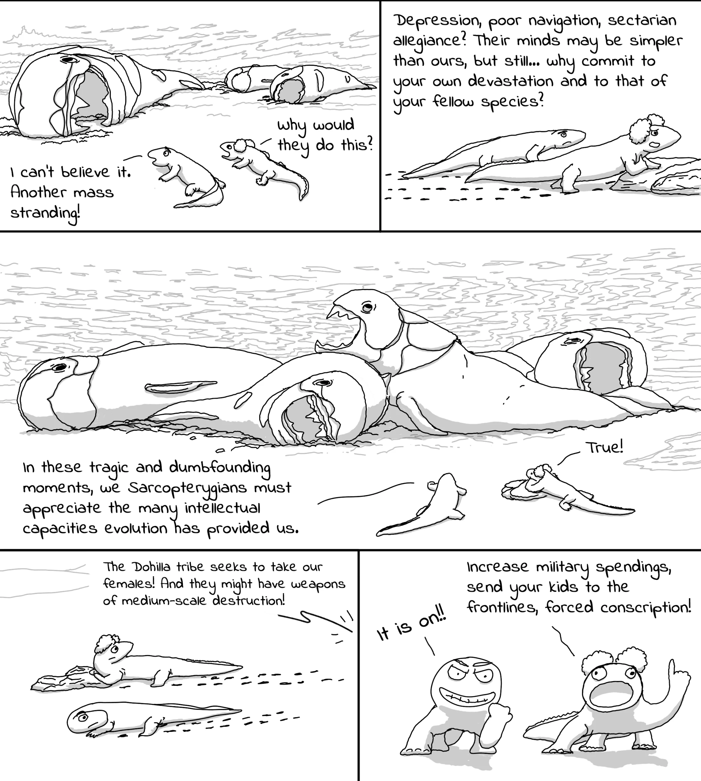 Tetrapods mass strandings comic