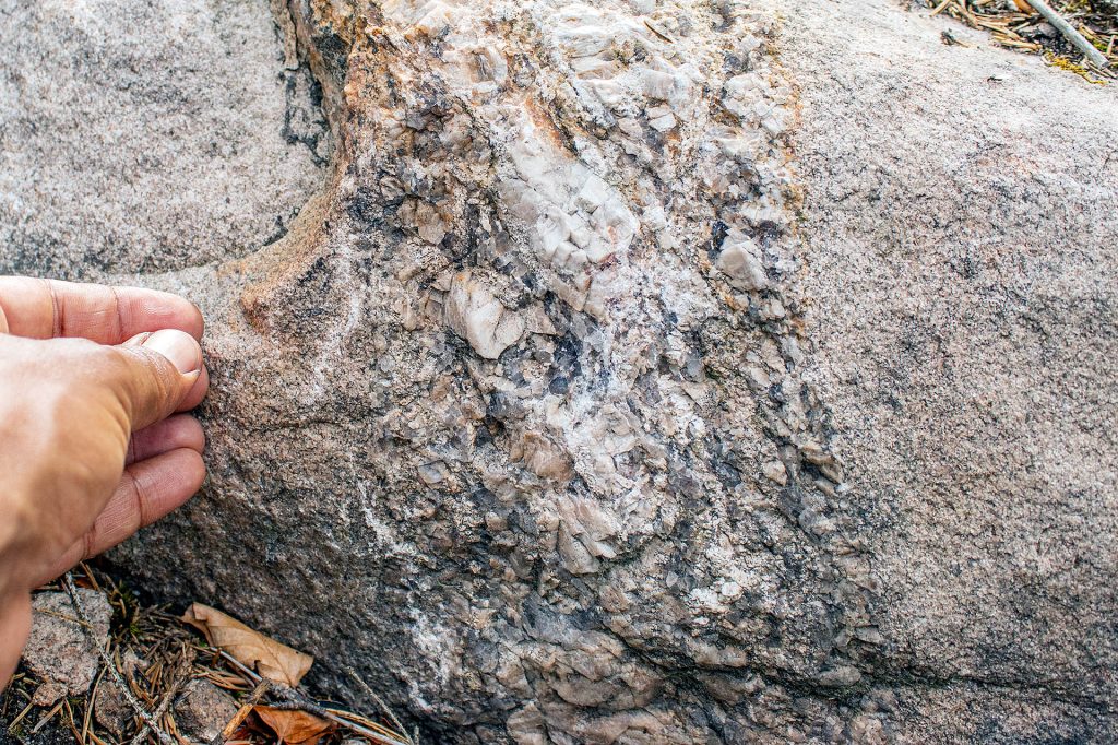 Pegmatite in granite