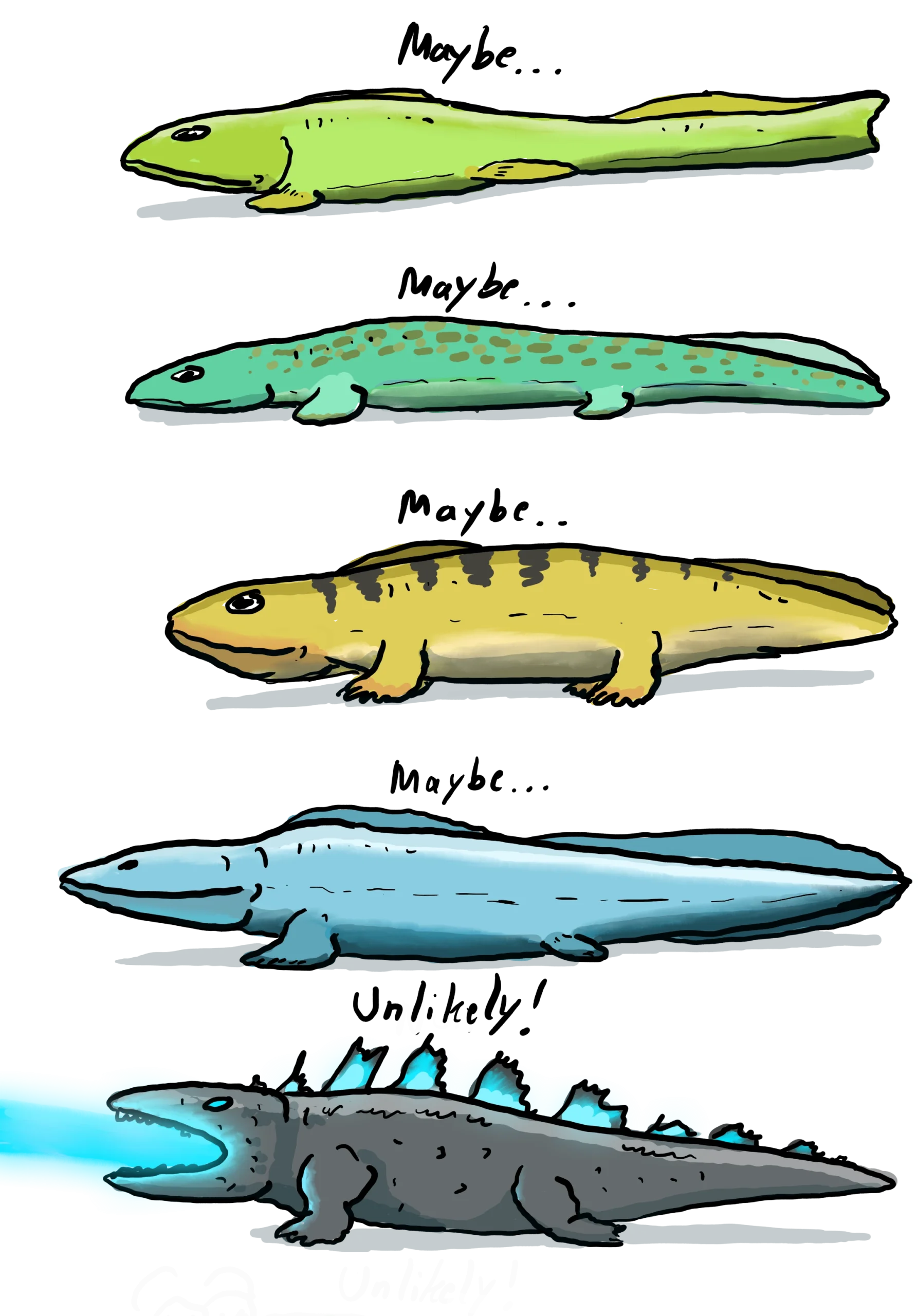 Possible interpretations of what the Valentia tetrapod looked like