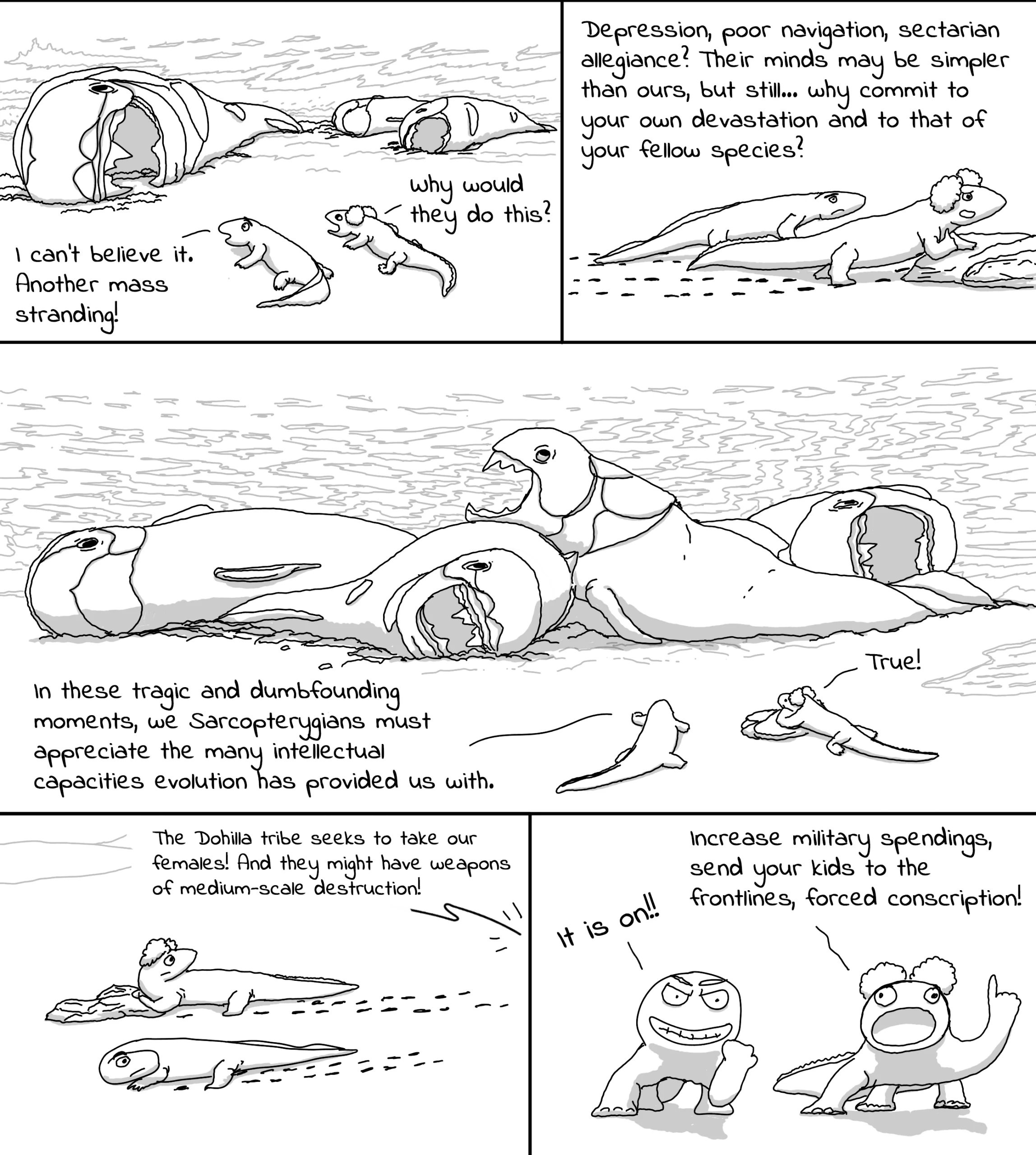 Tetrapods mass strandings comic second